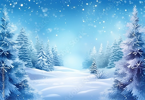 Snowy winter Christmas background © Adriana