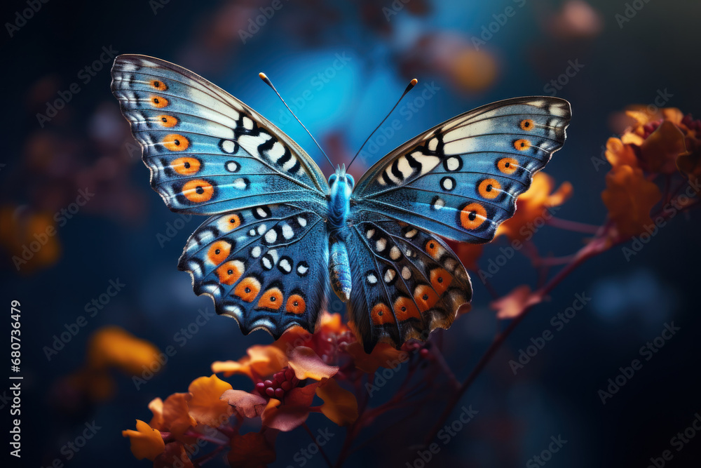 The graceful flight of a butterfly, its delicate wings adorned with intricate patterns, symbolizing the elegance and fragility of natural beauty. Concept of airborne delicacy. Generative Ai. The graceful flight of a butterfly, its delicate wings adorned with intricate patterns, symbolizing the elegance and fragility of natural beauty. Concept of airborne delicacy. Generative Ai.