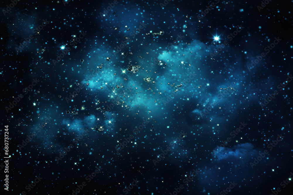 Fototapeta premium A star-studded night sky, displaying the celestial beauty of the universe and the awe-inspiring vastness beyond our earthly realm. Concept of cosmic elegance. Generative Ai.