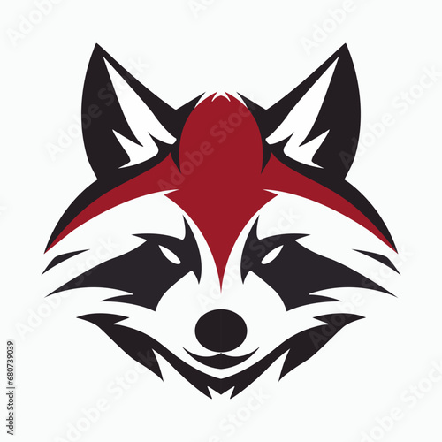 Racoon face icon vector.