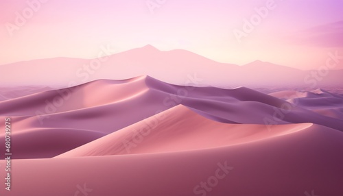 the desert landscape in purple, with some sand dunes around, digital gradient blends, hyper-realistic atmospheres