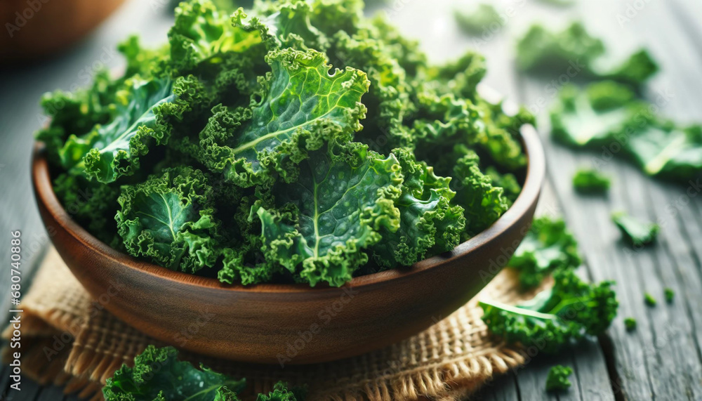 close up of Kale Chips close up of Kale Chips