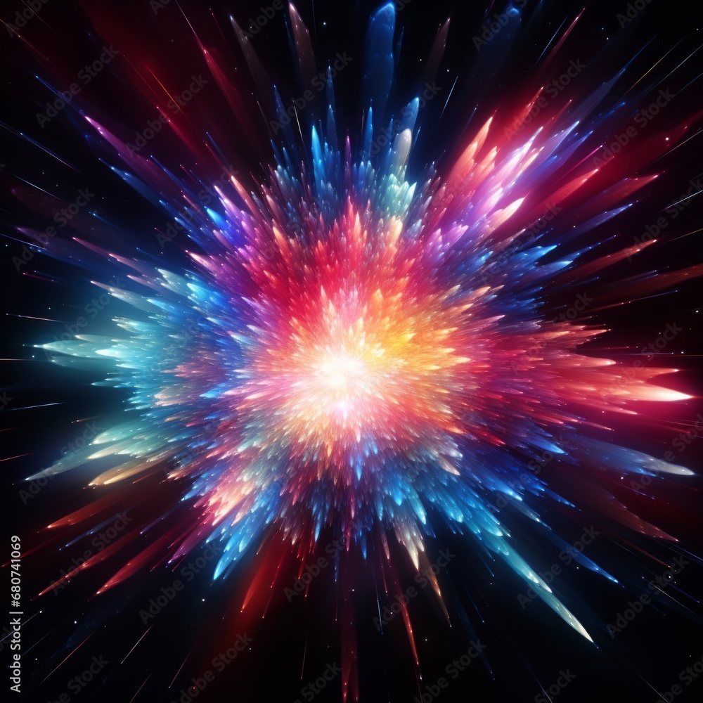 Fototapeta premium captivating starburst dance, a cosmic symphony unfolds slowly, Generative AI