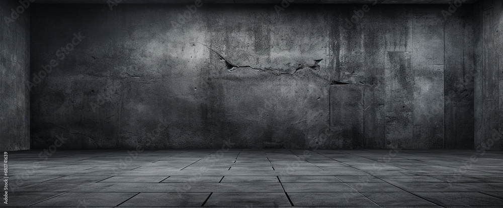 暗いコンクリートのテクスチャー背景。A dark concrete floor texture　Generative AI	 - obrazy, fototapety, plakaty 