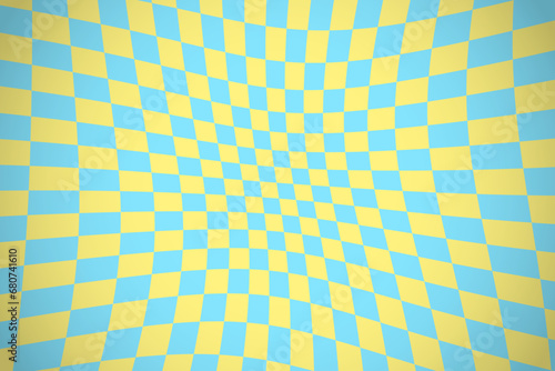 Vector abstract retro background in groovy style. Vintage groovy chessboard background.