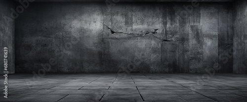 暗いコンクリートのテクスチャー背景。A dark concrete floor texture　Generative AI	 photo