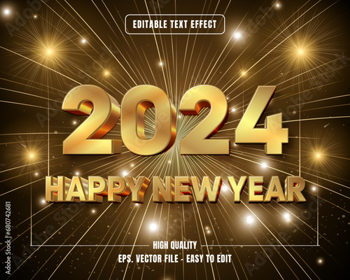 New year 2024 editable text effect