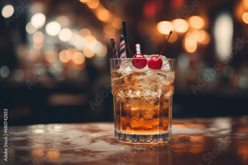 Dirty Shirley, A modern twist on the classic Shirley Temple drink, adding vodka to the traditional mix of lemonade, grenadine, and red maraschino cherries