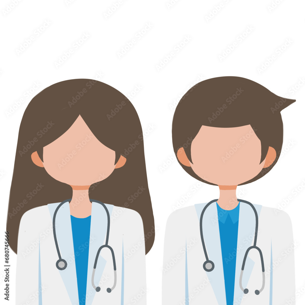 illustration image of male and female doctor avatar icons illustration image of male and female doctor avatar icons