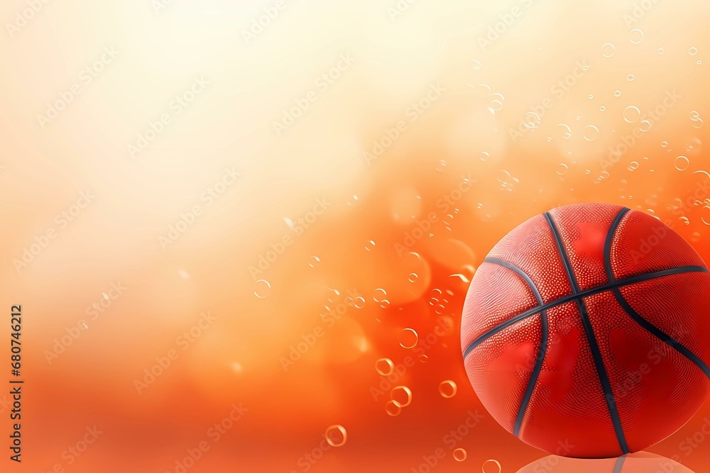 basketball on orange background