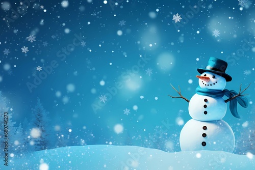snowman in the snow © WhereTheArtIs