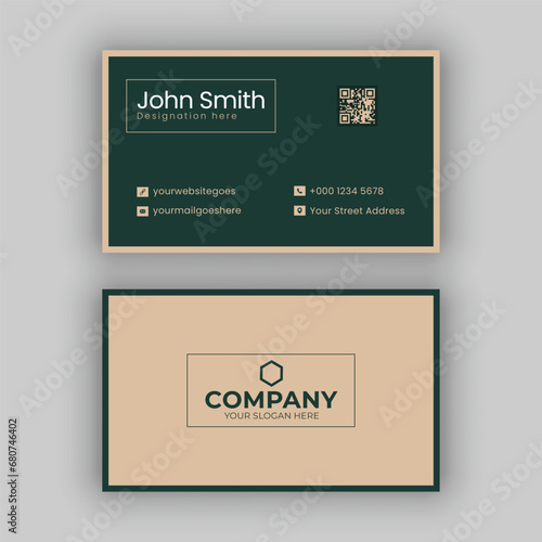 Luxury and elegant business card - Green and golden business card