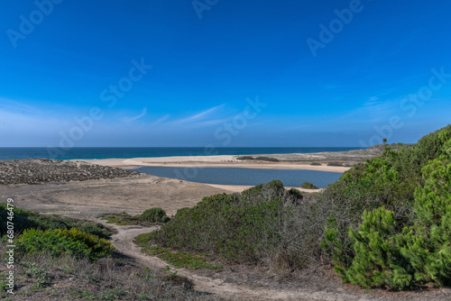 View of the beach and lagoon of Melides, Alentejo, Portugal