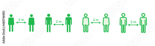 Social distance icon set. social distancing icon. self quarantine sign