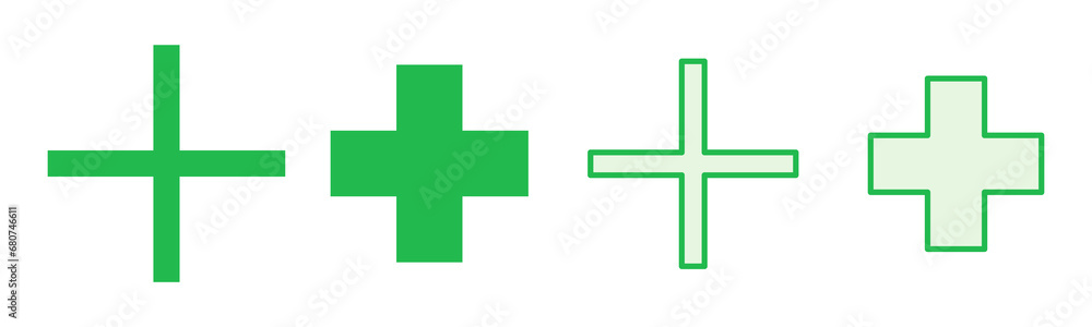 Obraz premium Plus Icon set. Add plus icon