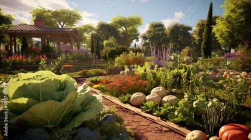 A world of textures and colors, revealed in the heart of a vegetable garden. photo