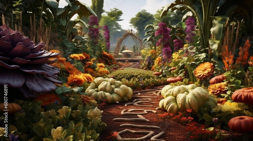 A world of textures and colors, revealed in the heart of a vegetable garden.