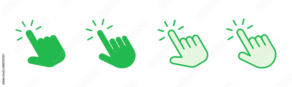 Obraz premium Hand click icon set. pointer icon vector. hand cursor icon vector