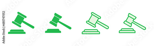 Gavel icon set. judge gavel icon vector. law icon vector. auction hammer