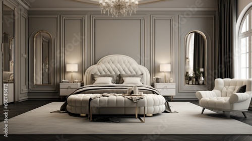 Capture the allure of high-end living with a rich and sophisticated bedroom composition.
