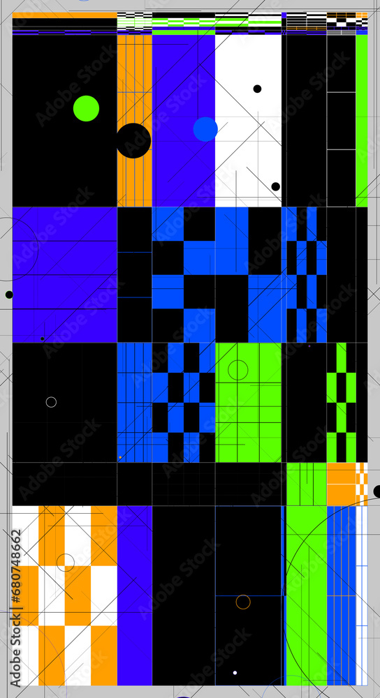 Background with elements. Generative art. Art made with Code. Background with elements. Generative art. Art made with Code.
