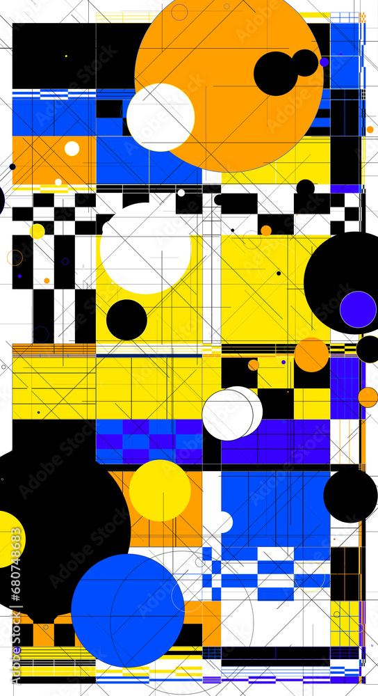 Background with elements. Generative art. Art made with Code. Background with elements. Generative art. Art made with Code.