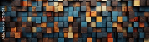 Vibrant and Dynamic Wooden Block Wall