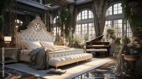 Showcase the charm of luxury with a captivating and inviting bedroom scene.