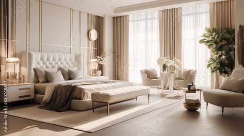 Showcase the charm of upscale living with a chic and inviting bedroom scene.