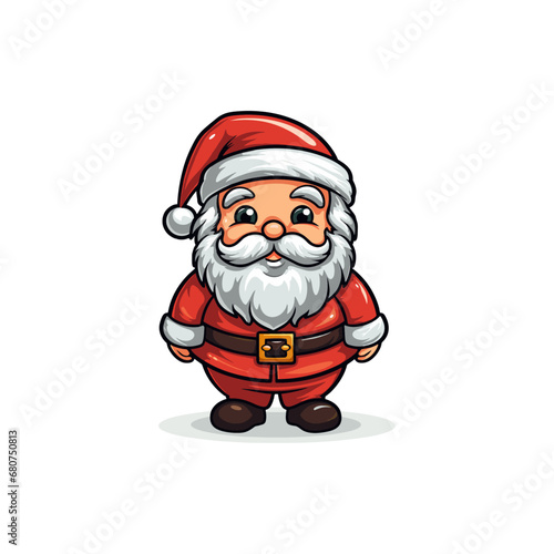Cute Santa mascot flat vector design