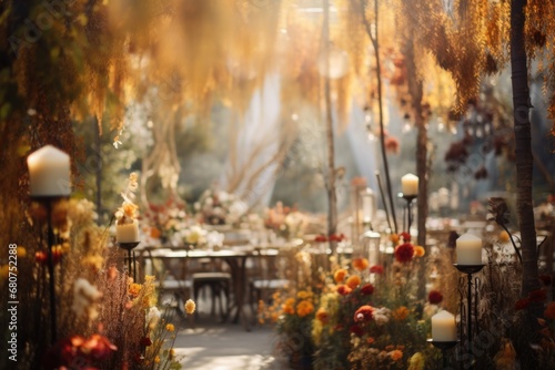 Autumn garden party background
