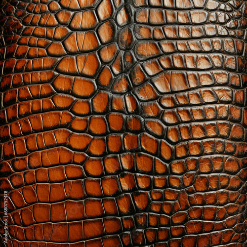 Fondo con detalle y textura de superficie de piel de cocodrilo con tonos marrones