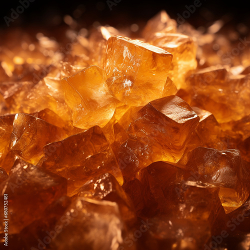 Fotografia con detalle y textura de cristales de azucar moreno