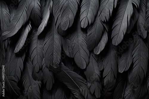 Black feathers background