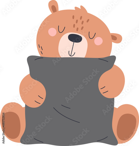 Bear With Pillow Sleeping
