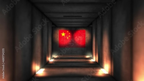 Traveling through a China Fallout or Bomb Shelter or Military Tunnel Complex photo
