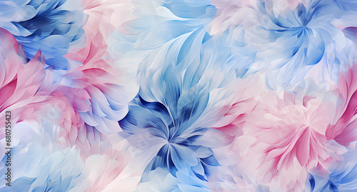 A blue, pink, and white floral pattern