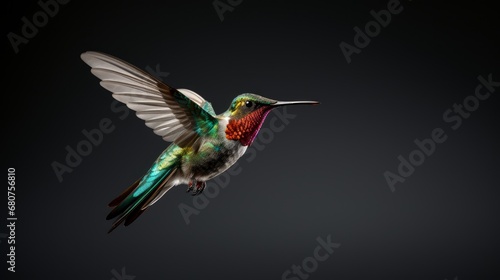 photo-realistic  model of a hummingbird in flight  AI generated illustration