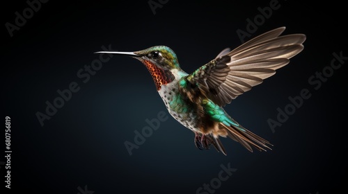 photo-realistic model of a hummingbird in flight AI generated illustration