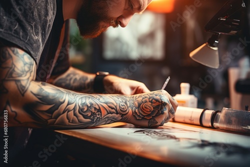 Creating tattoo vackground photo