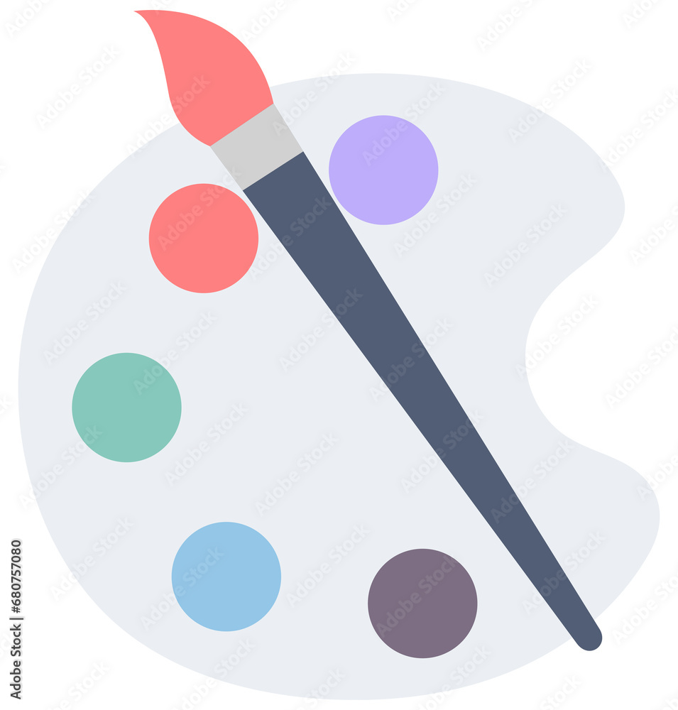Paint palette and brush vector illustration isolated on white background. Paint palette and brush vector illustration isolated on white background.