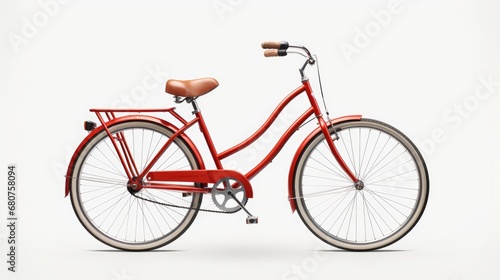 Render a realistic bicycle angled on a pristine white background AI generated illustration