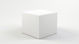 simplistic styled cube shape on a white background AI generated illustration