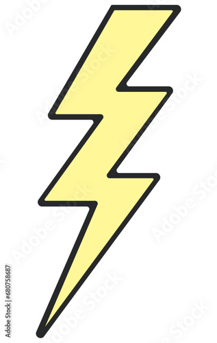  Lightning sign emoji icon illustration.
