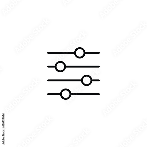 Control panel icon, filter icon vector