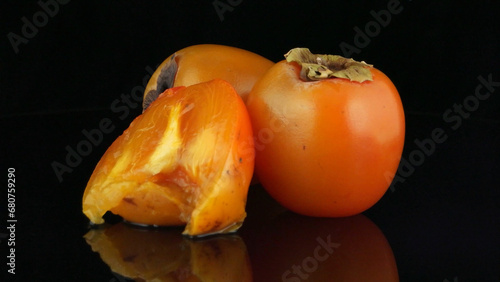 Red ripe persimmons