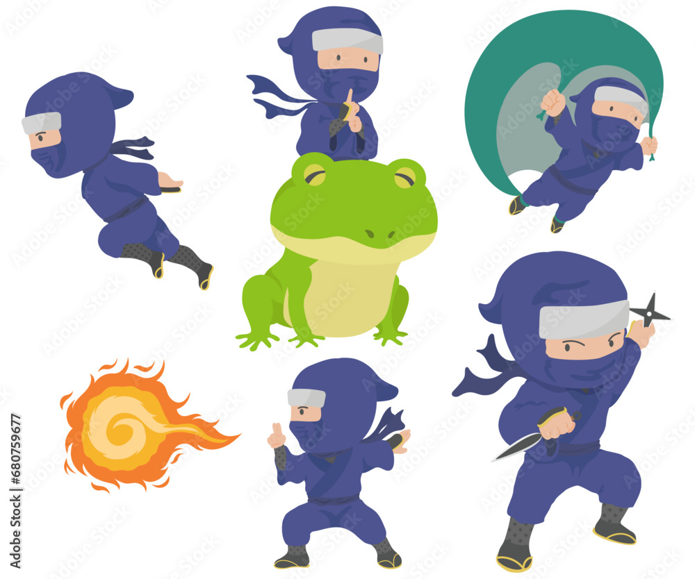 Obraz premium 忍者 イラストセット