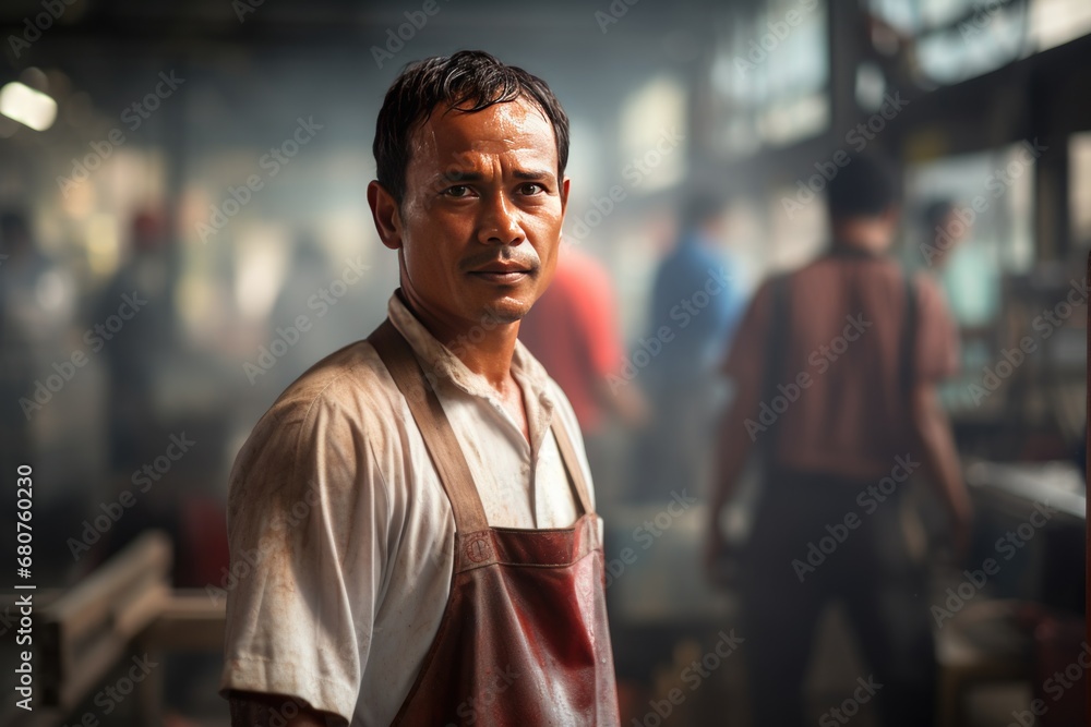 Fototapeta premium Factory worker background 