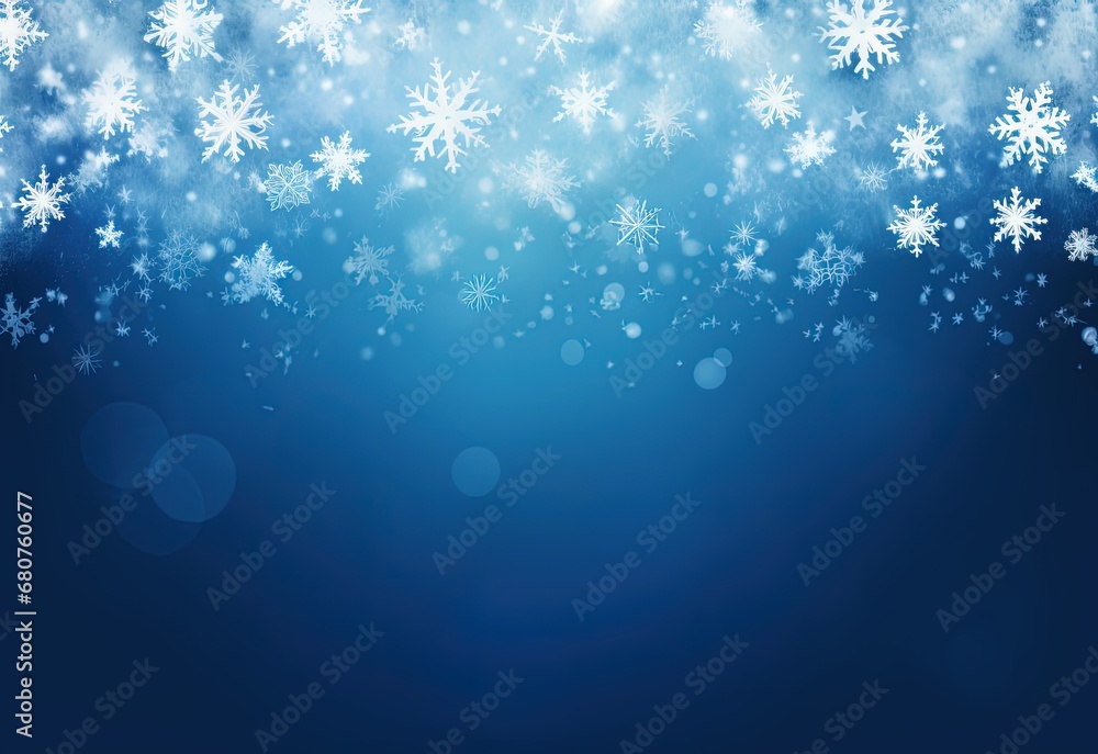 Blue winter background with snow and snowflakes Blue winter background with snow and snowflakes