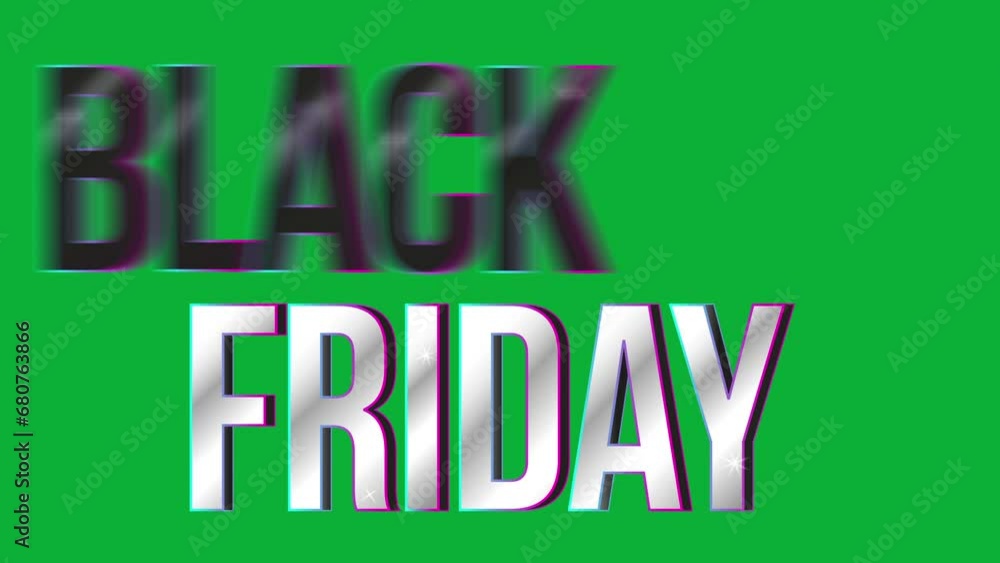 3D Black Friday Black White and Neon Animated Black Friday Text